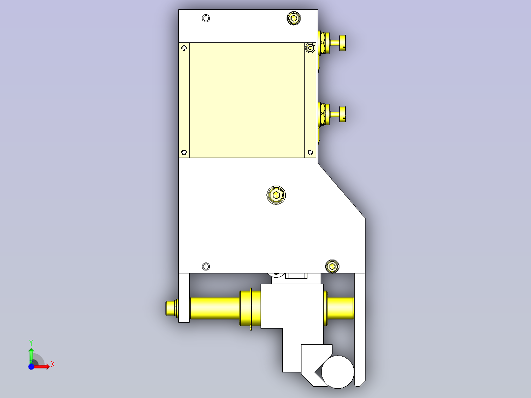一款圆柱形工件夹紧机械手3D模型前视图