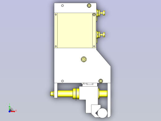 一款圆柱形工件夹紧机械手3D模型前视缩略图