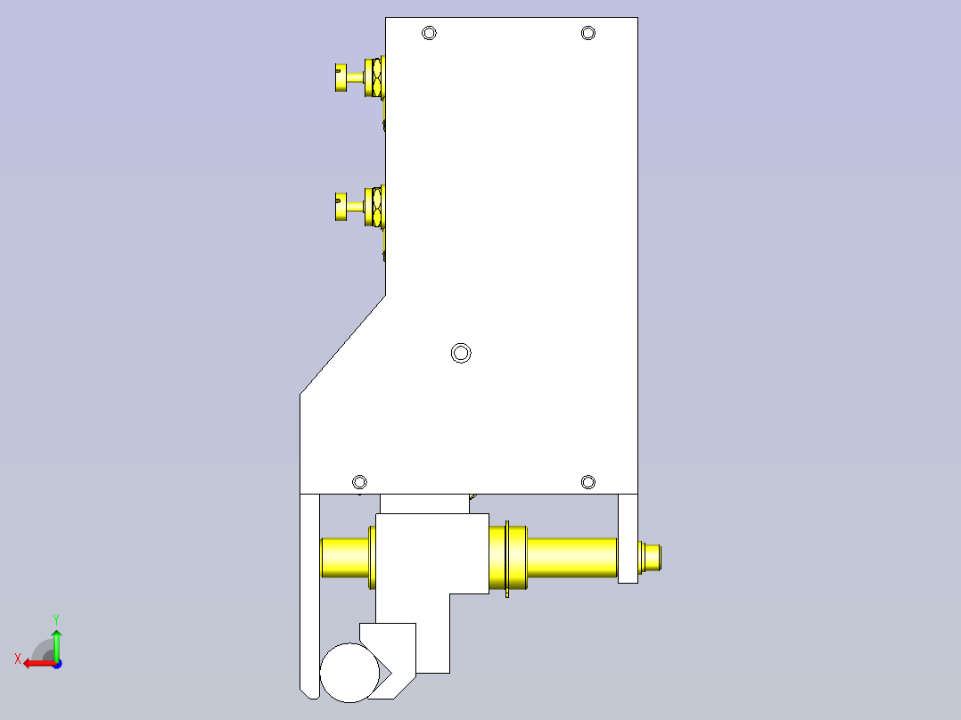 一款圆柱形工件夹紧机械手3D模型后视图