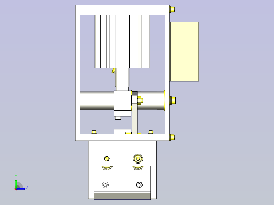 一款圆柱形工件夹紧机械手3D模型左视图