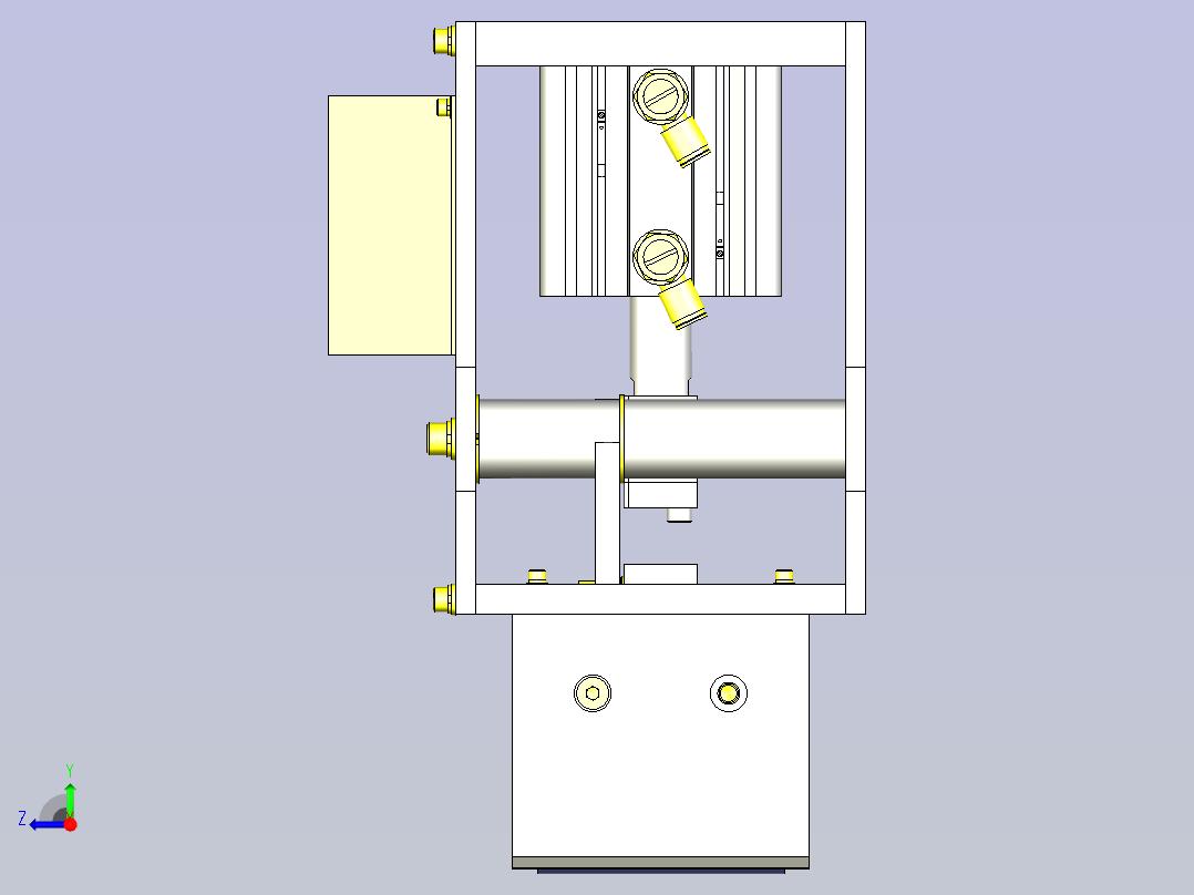 一款圆柱形工件夹紧机械手3D模型右视图