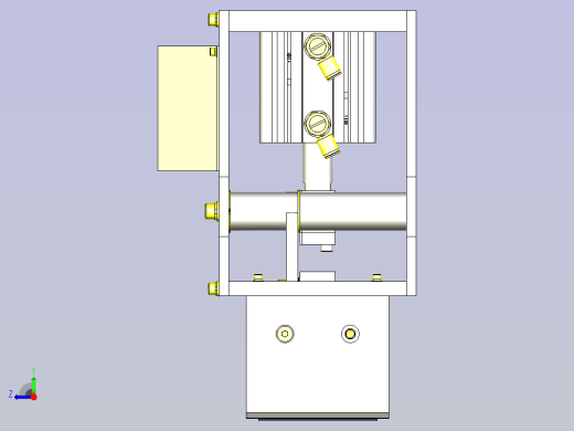 一款圆柱形工件夹紧机械手3D模型右视缩略图
