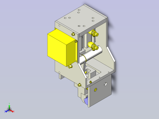 一款圆柱形工件夹紧机械手3D模型正等轴测缩略图