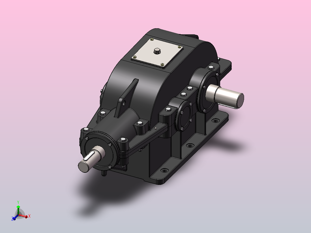 二级减速箱课程设计-三维SW+二维CAD+说明书主视图