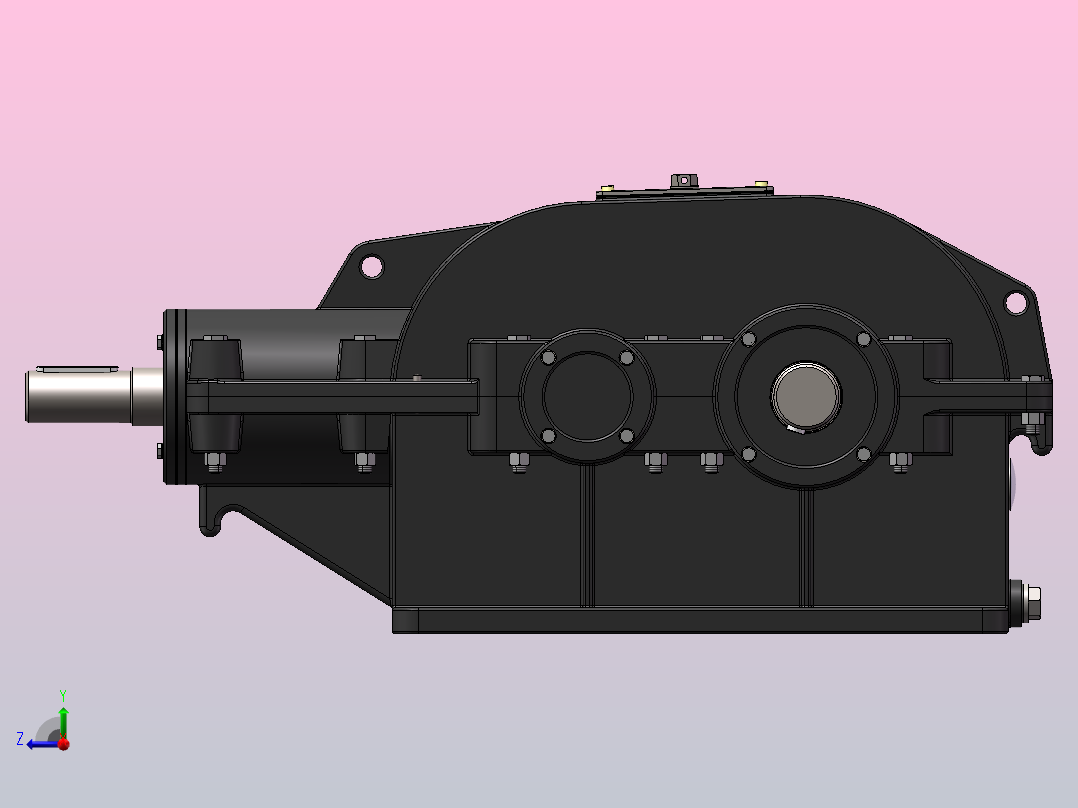 二级减速箱课程设计-三维SW+二维CAD+说明书右视图