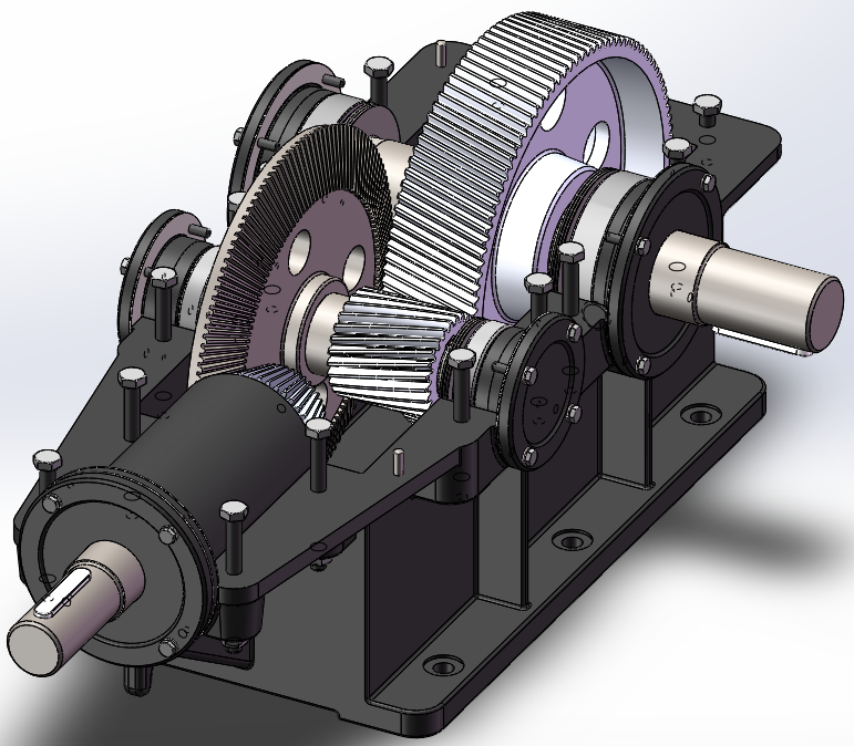 二级减速箱课程设计-三维SW+二维CAD+说明书