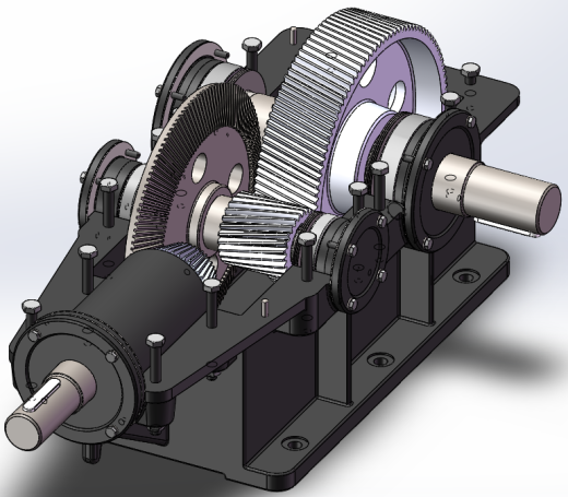 二级减速箱课程设计-三维SW+二维CAD+说明书缩略图