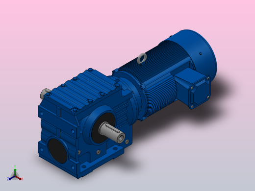 S67底脚轴伸式安装斜齿-蜗轮蜗杆减速机S67-YV0.75-4P-170.4-M1-0°-B