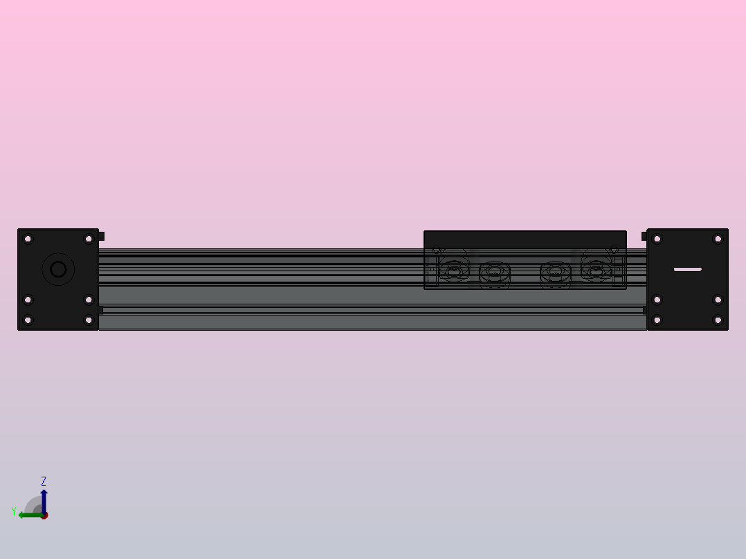 线性装置 KRF 8 系列 80x40 ZR，同步传动-300左视图