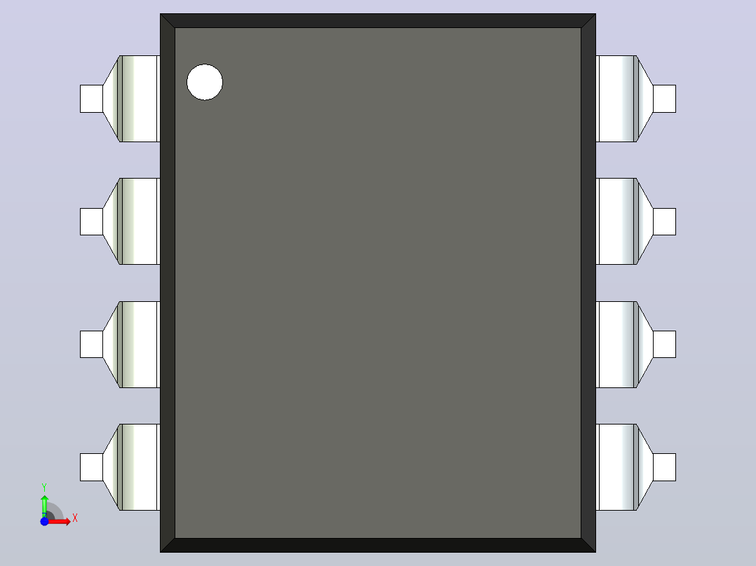 106x SOIC 封装（小外形集成电路）SOIC254P1230X400-8N前视图