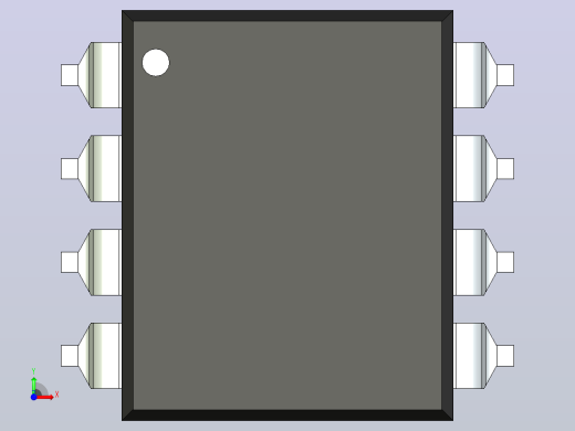 106x SOIC 封装（小外形集成电路）SOIC254P1230X400-8N前视缩略图