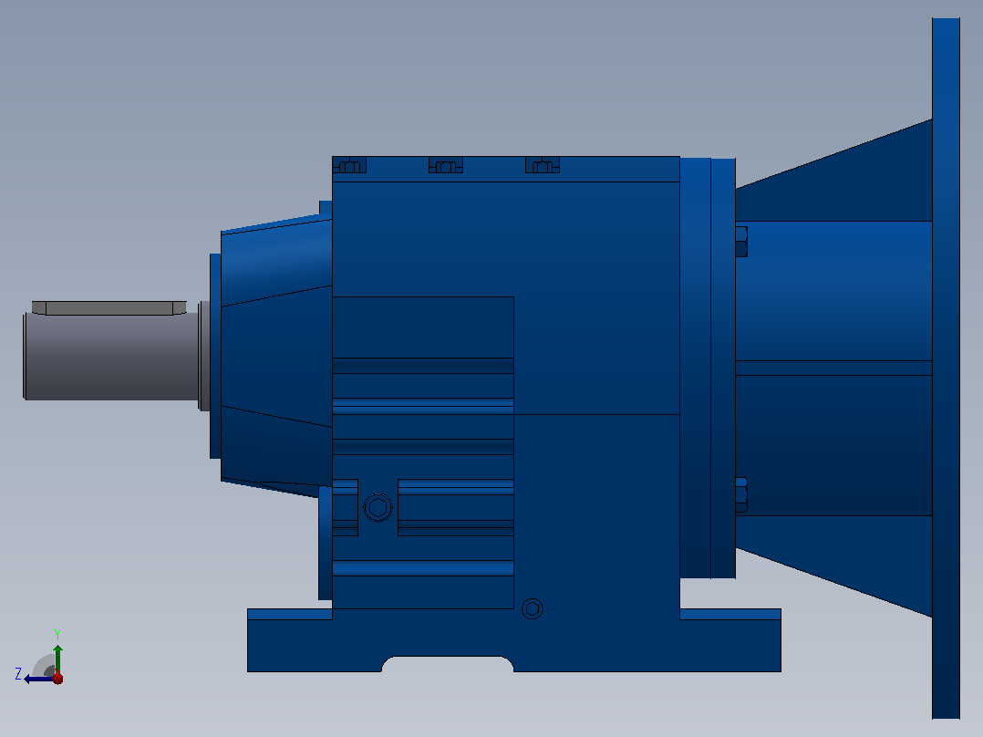 R27ZP斜齿轮减速机R27-3.37-M1-P80右视图