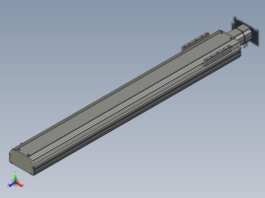 SYS14-900-BC-200W滚珠花健、支撑座、滚珠丝杠、交叉导轨、直线模组.STEP主视图