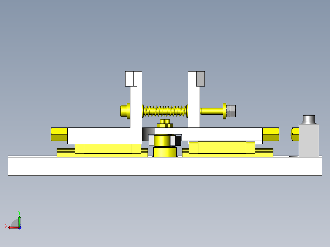 基于连杆构造的内径夹紧、松开机构后视图