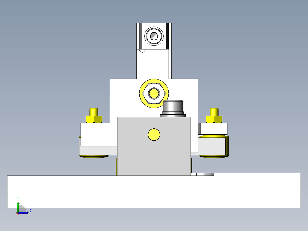 基于连杆构造的内径夹紧、松开机构左视图