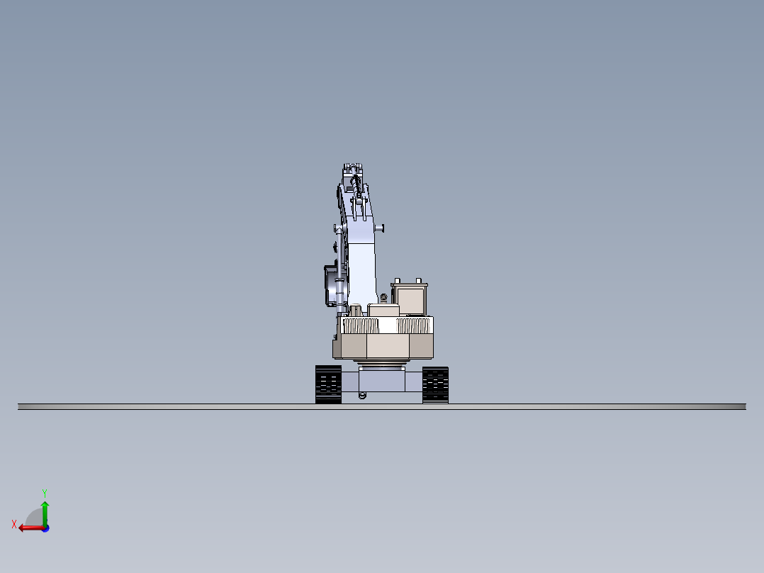挖掘机（包含零件和装配体） 3D模型后视图