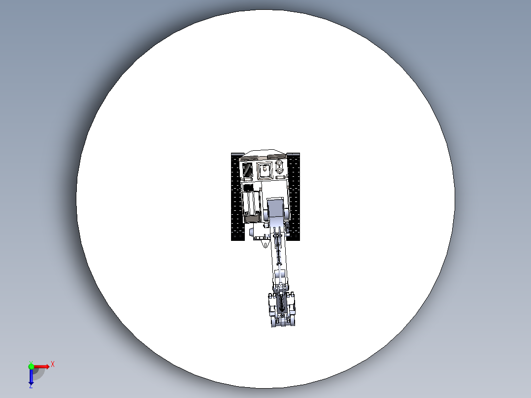 挖掘机（包含零件和装配体） 3D模型俯视图