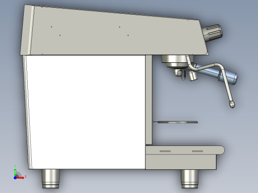 意大利式专业咖啡机全套（3DcadSTP）3D模型前视缩略图