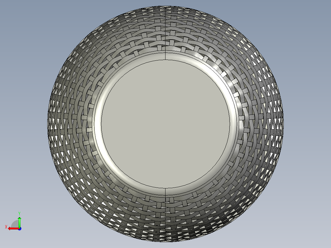 镂空仿贴条花钵后视图