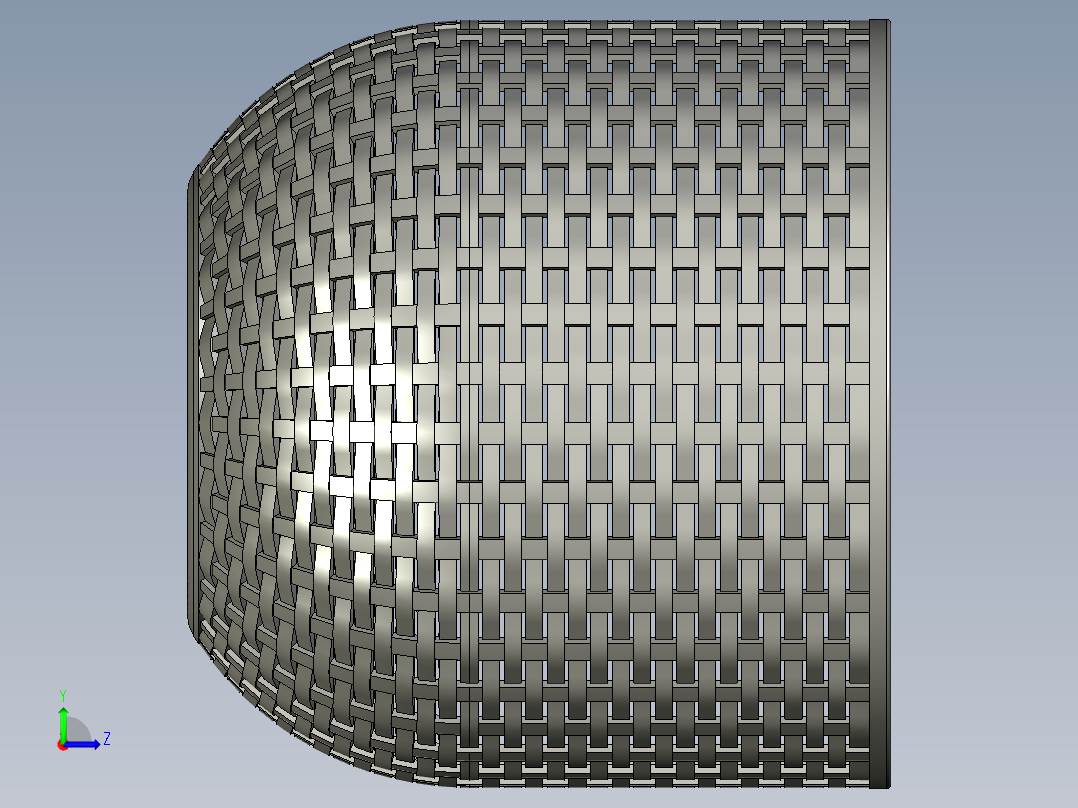 镂空仿贴条花钵左视图