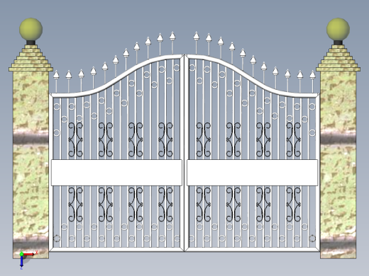 Solidworks雕花大门模型俯视缩略图