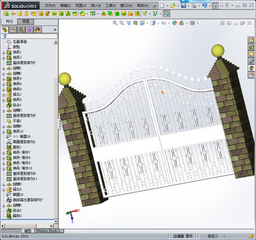 Solidworks雕花大门模型缩略图