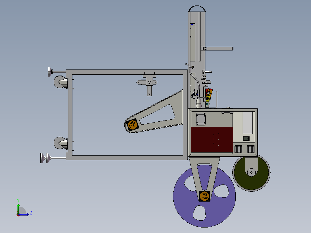 半自动包装编带机器设备左视图