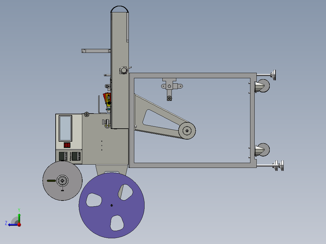 半自动包装编带机器设备右视图