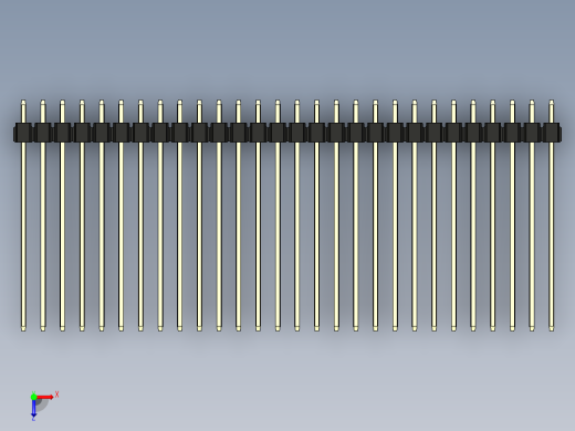 彩色公头100mil（2.54mm）系列-DS1021_black_3x28p_100mil_Type43_rev1.0俯视缩略图