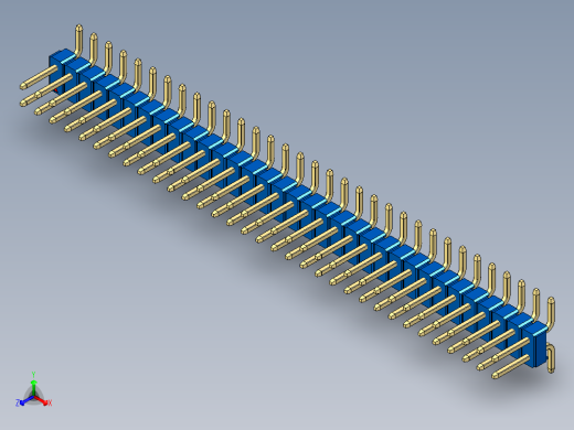 彩色公排针 100mil 2.54mm 系列-DS1022_blue_66p_100mil_TypeSMT_rev1.0