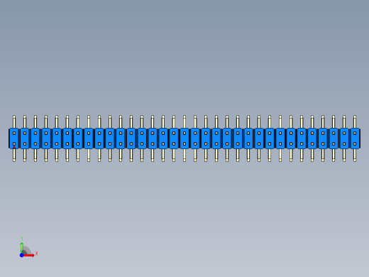 彩色公排针 100mil 2.54mm 系列-DS1022_blue_66p_100mil_TypeSMT_rev1.0前视缩略图