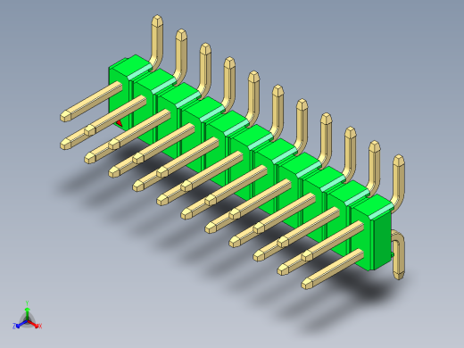 彩色公排针 100mil 2.54mm 系列-DS1022_green_22p_100mil_TypeSMT_rev1.0