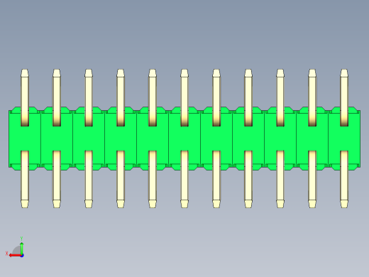 彩色公排针 100mil 2.54mm 系列-DS1022_green_22p_100mil_TypeSMT_rev1.0后视缩略图