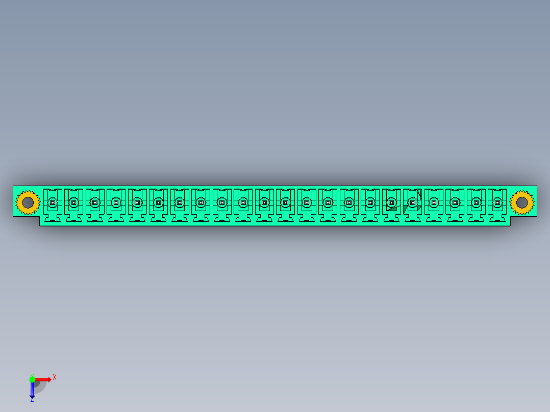 DEGSON 15EDG（公头） 3.81mm 螺钉锁紧，插拔式接线端子 FullPack-15EDGVM-3.81-22P-14-00AH俯视图