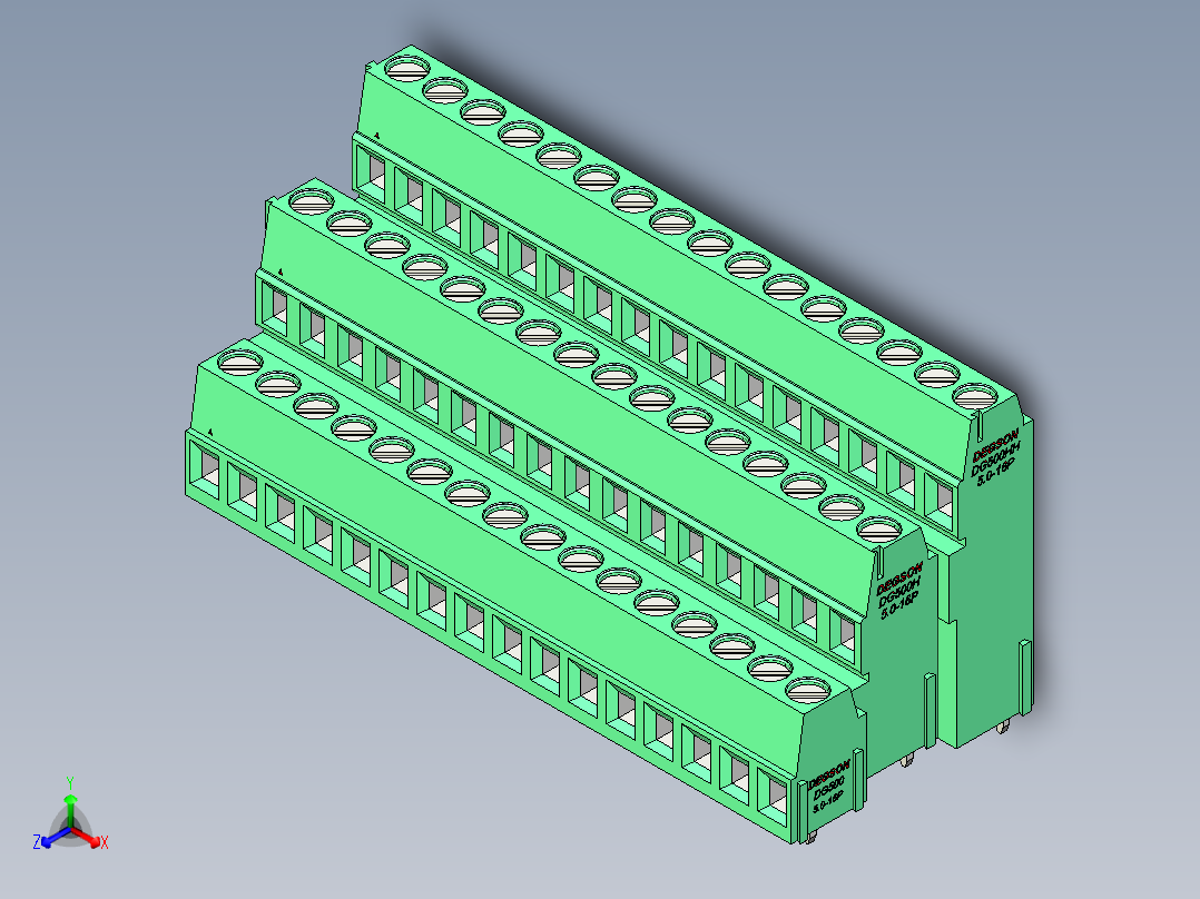 DEGSON DG500 系列 5.05.087.62mm 接线端子-DG500A3-5.0-48P-14-00AH主视图