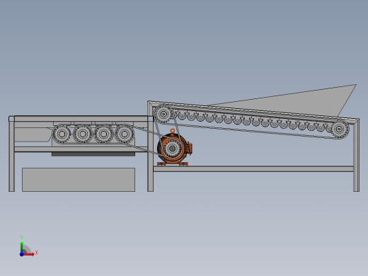 橘子分选机三维SW模型（滚筒分级机）前视缩略图