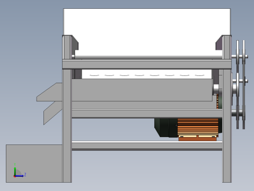 橘子分选机三维SW模型（滚筒分级机）左视缩略图
