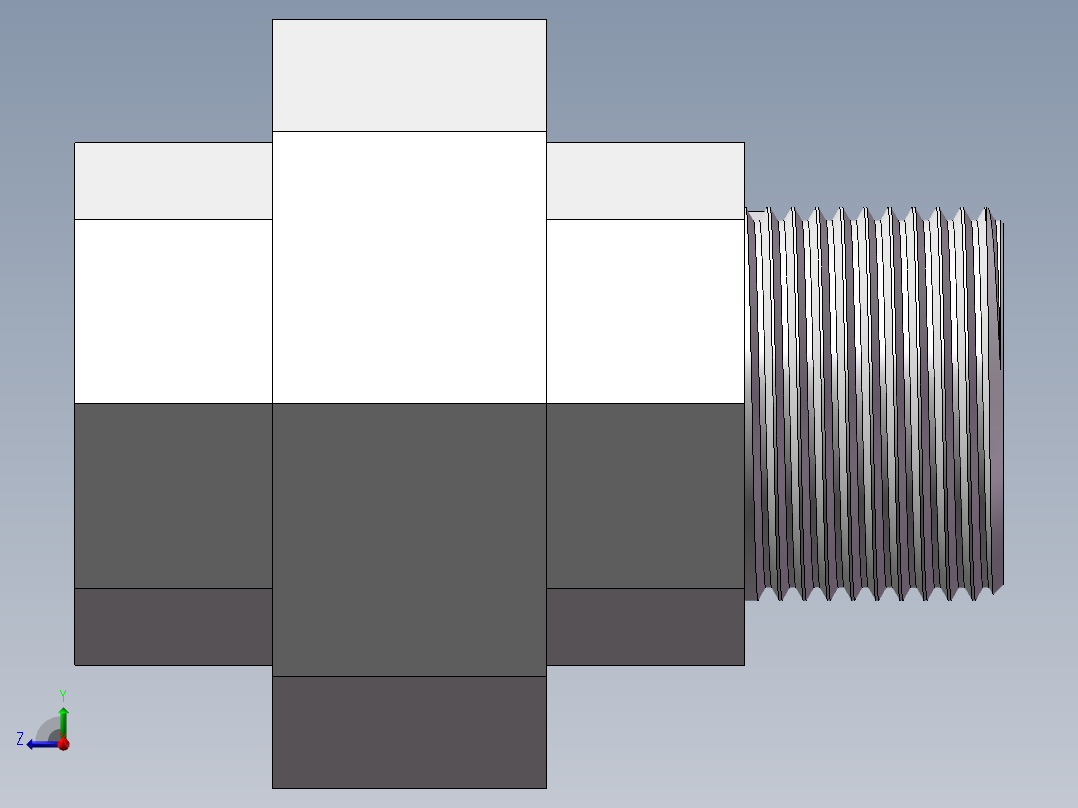 活接-等径内外丝直通 DN20右视图