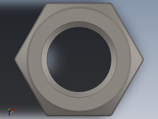 紧固件-Raw Steel Nut 0.3750俯视缩略图