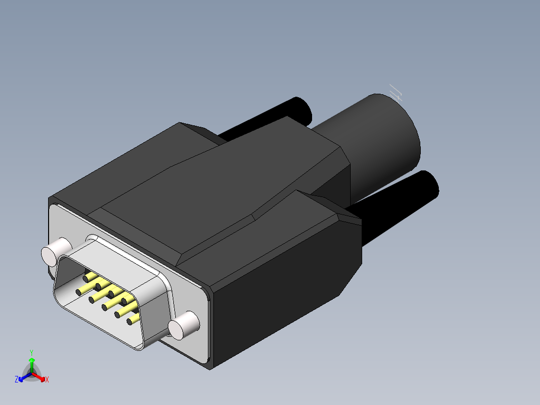 db9 male正等轴测图