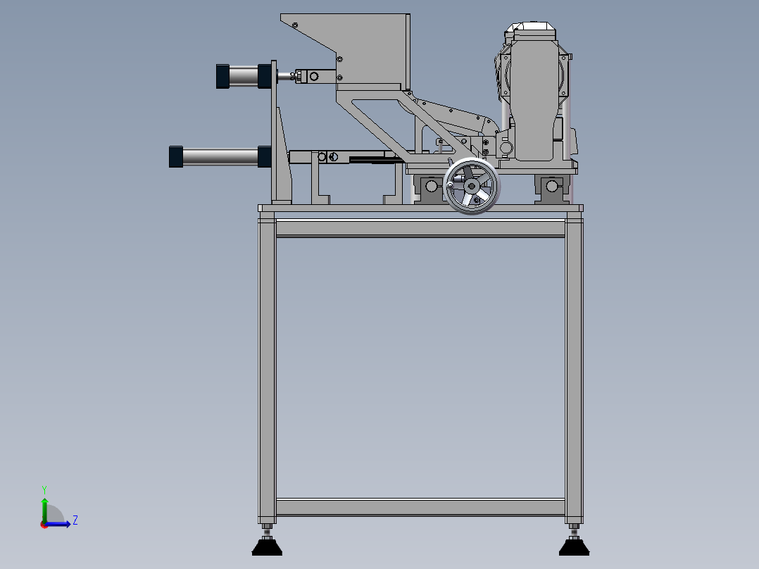 圆棒倒角机（sw18可编辑+工程图）左视图