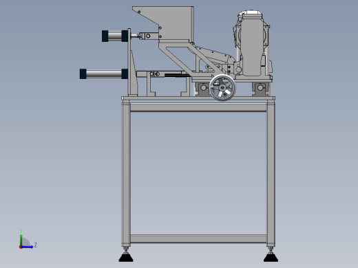 圆棒倒角机（sw18可编辑+工程图）左视缩略图