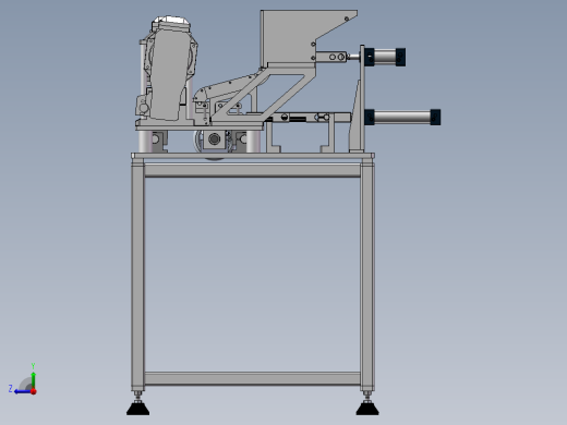 圆棒倒角机（sw18可编辑+工程图）右视缩略图