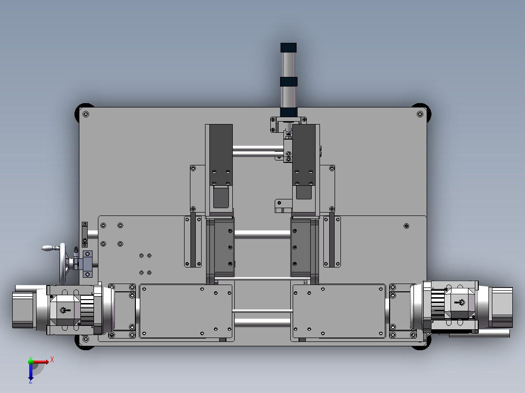 圆棒倒角机（sw18可编辑+工程图）俯视图