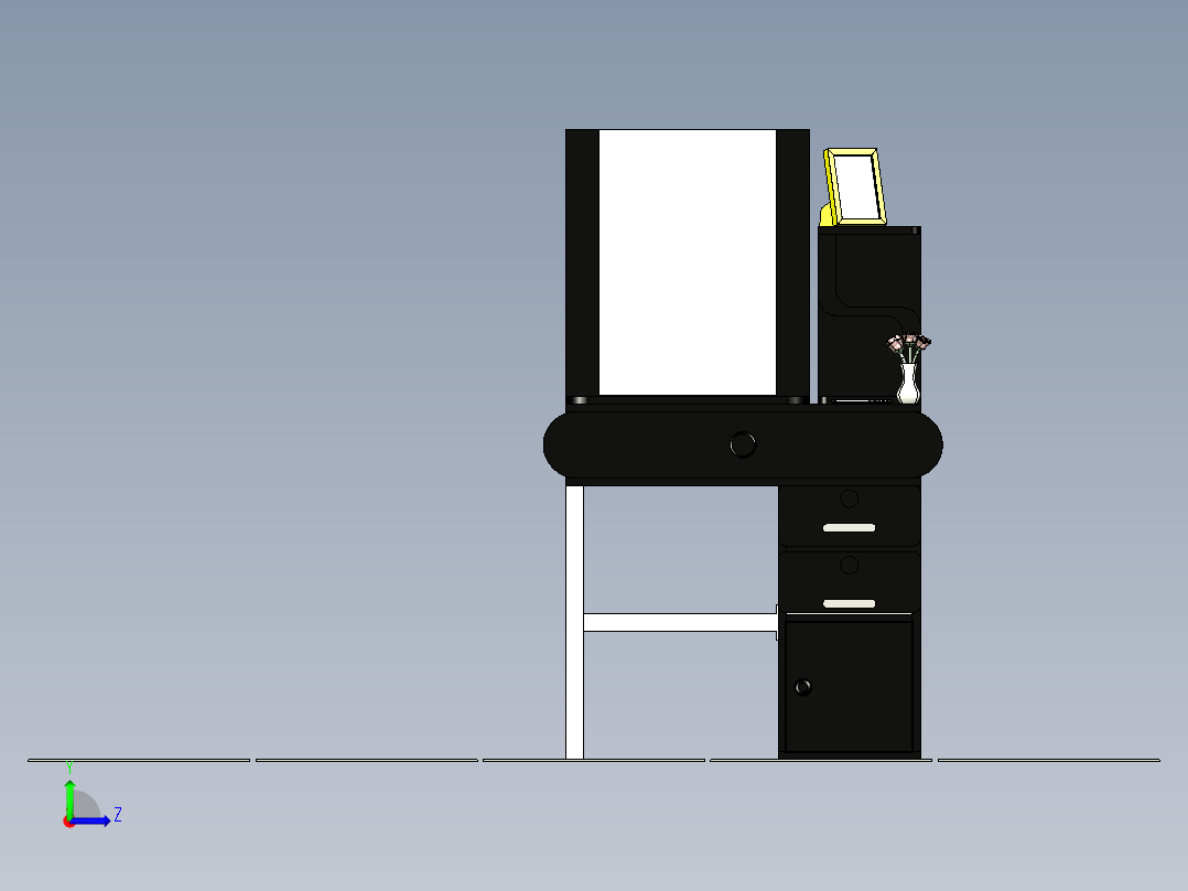 A2004582-梳妆台设计左视图