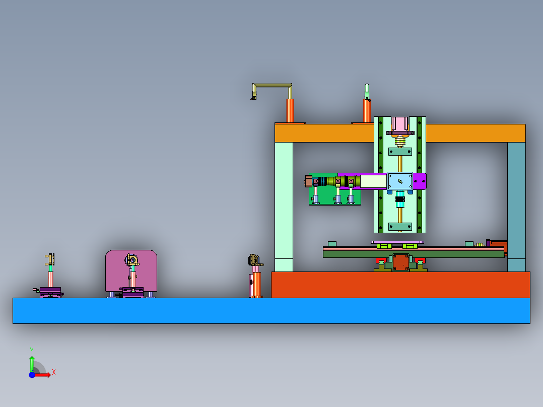 结构特性的光学测试平台前视图