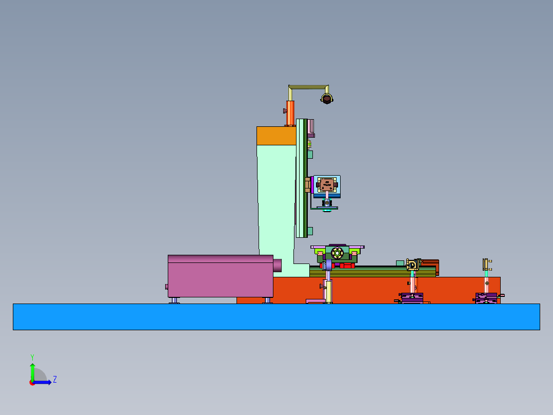 结构特性的光学测试平台左视图