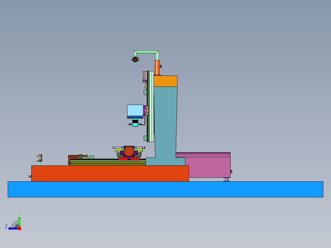 结构特性的光学测试平台右视图