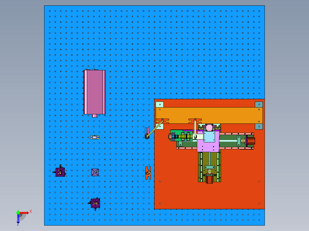 结构特性的光学测试平台俯视图