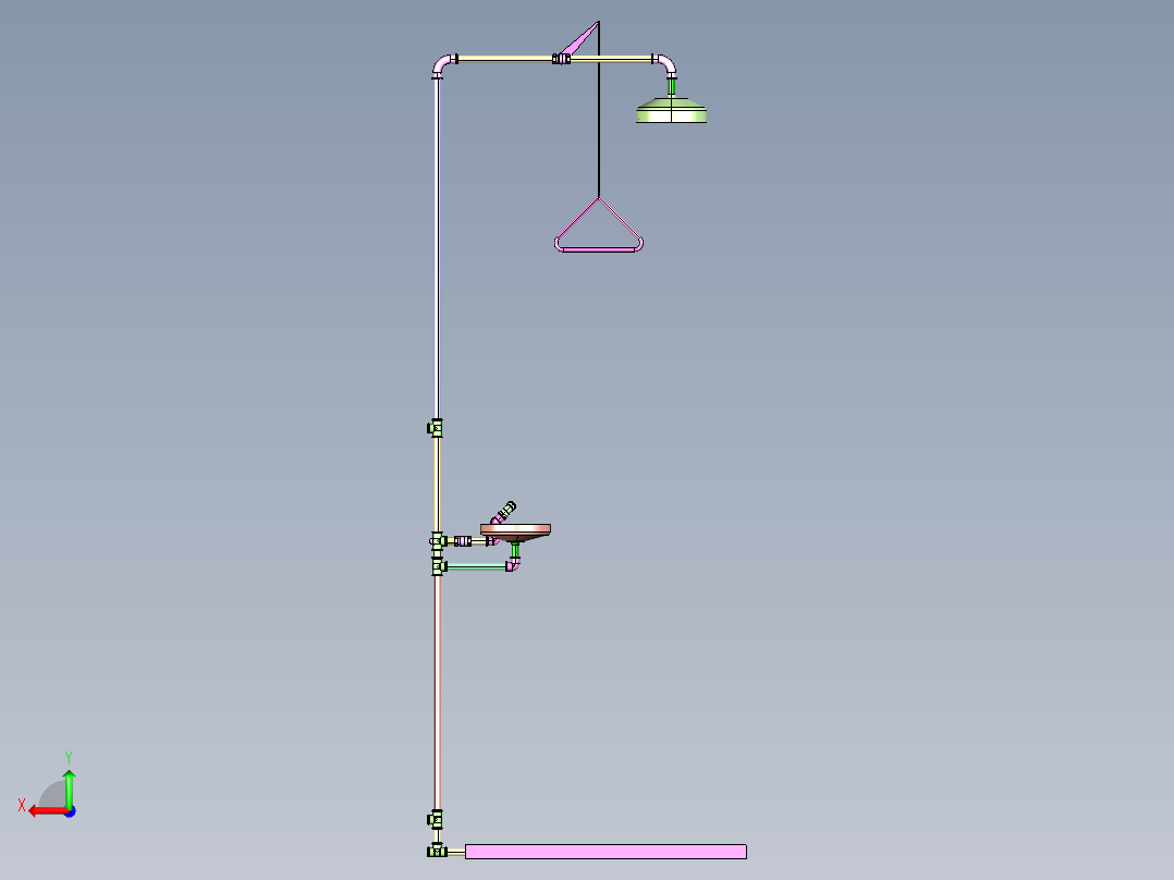 淋浴洗眼站后视图